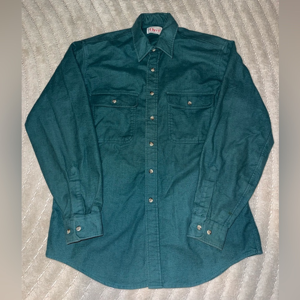 Orvis Teal Linen Shirt
